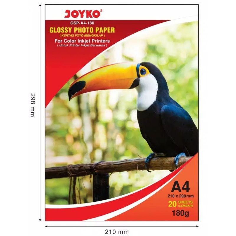 Kertas Cetak Foto Glossy Photo Paper Joyko 180 - 210 - 230 Gsm 20 Lembar