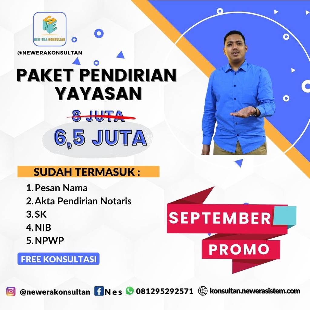 

PROMO SEPTEMBER" -PAKET PENDIRIAN YAYASAN-