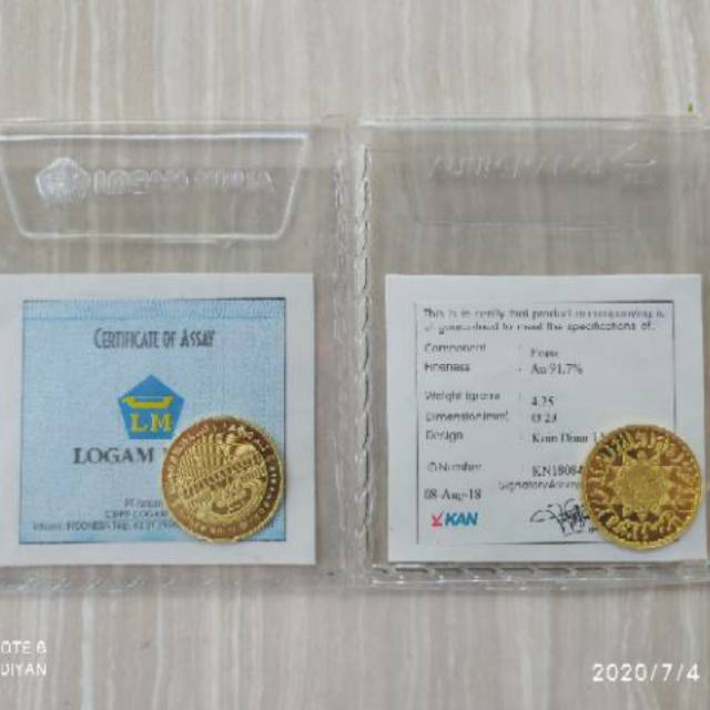 Promo Koin Dinar Emas Antam 1 Sertifikat Putih