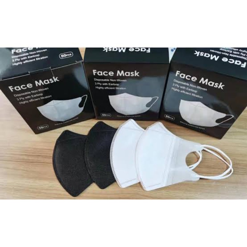 MASKER DUCKBILL GARIS OCARE IZIN KEMENKES ISI 50PCS, DUCKBILL 3D 3PLY - FACEMASK-HITAM Duckbill izin