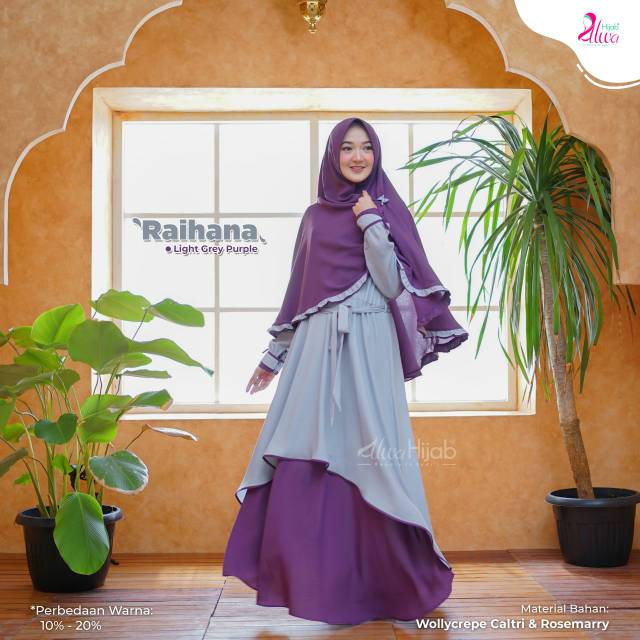 Gamis set khimar Raihana original Alwa Hijab