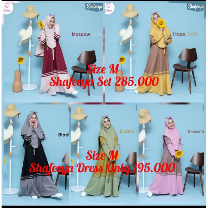 Shafeeya Dress Busana Muslim Cantik Gamis Fauz Hijab