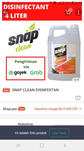 Snap Clean Disinfektan