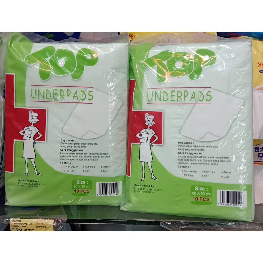 Underpads Top isi 10 pcs, Alas popok dewasa