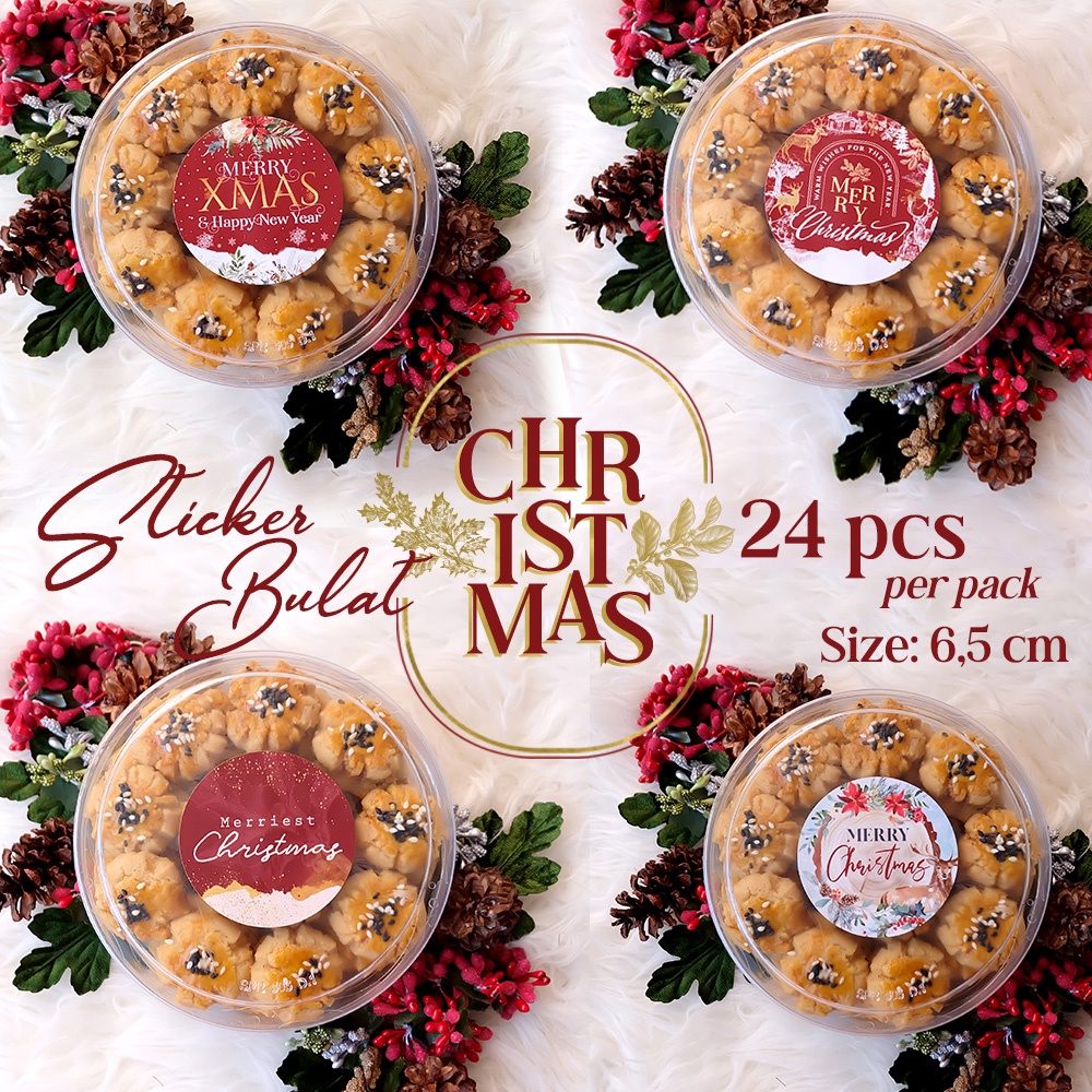 Stiker Natal / Christmas Sticker Toples Natal Label Kue Jar Xmas