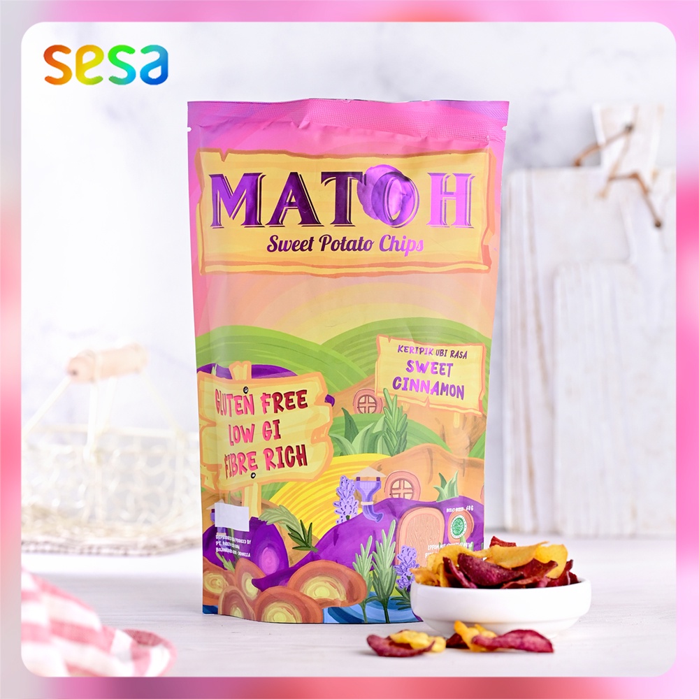 

MATOH Sweet Potato Chips Flavor Sweet Cinnamon 68gr - Keripik Singkong
