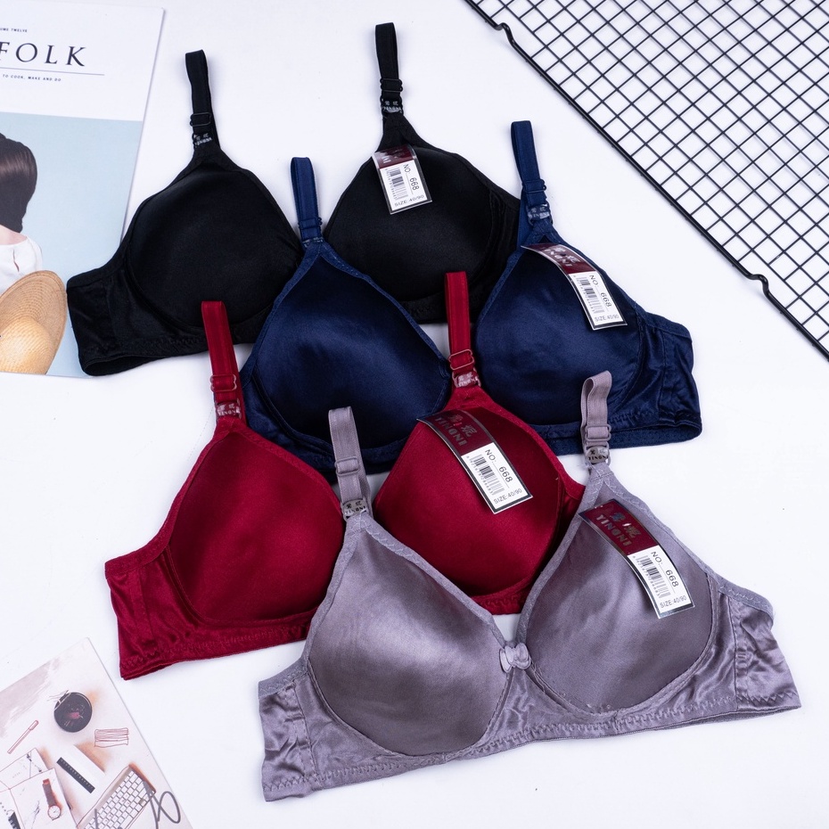 BEE - Bh Xiang Cao Motif Renda Bh Busa Tanpa Kawat Kancing Bra Dewasa 231-YINGNI 668