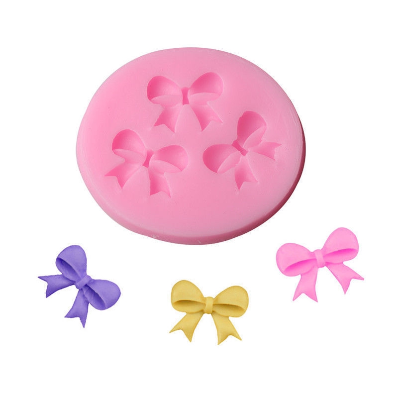 Multiple Patterns Stylish Bowknot Shape 3D Silicone Mould Cake Cookies Decorating Mould Chocolate Candy DIY Baking Mold