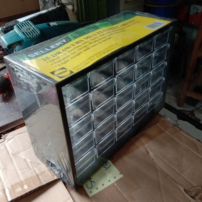 Sellery Rak Komponen 25 Laci | Rak Susun 25 Susun Rak Drawers 25 Drawers
