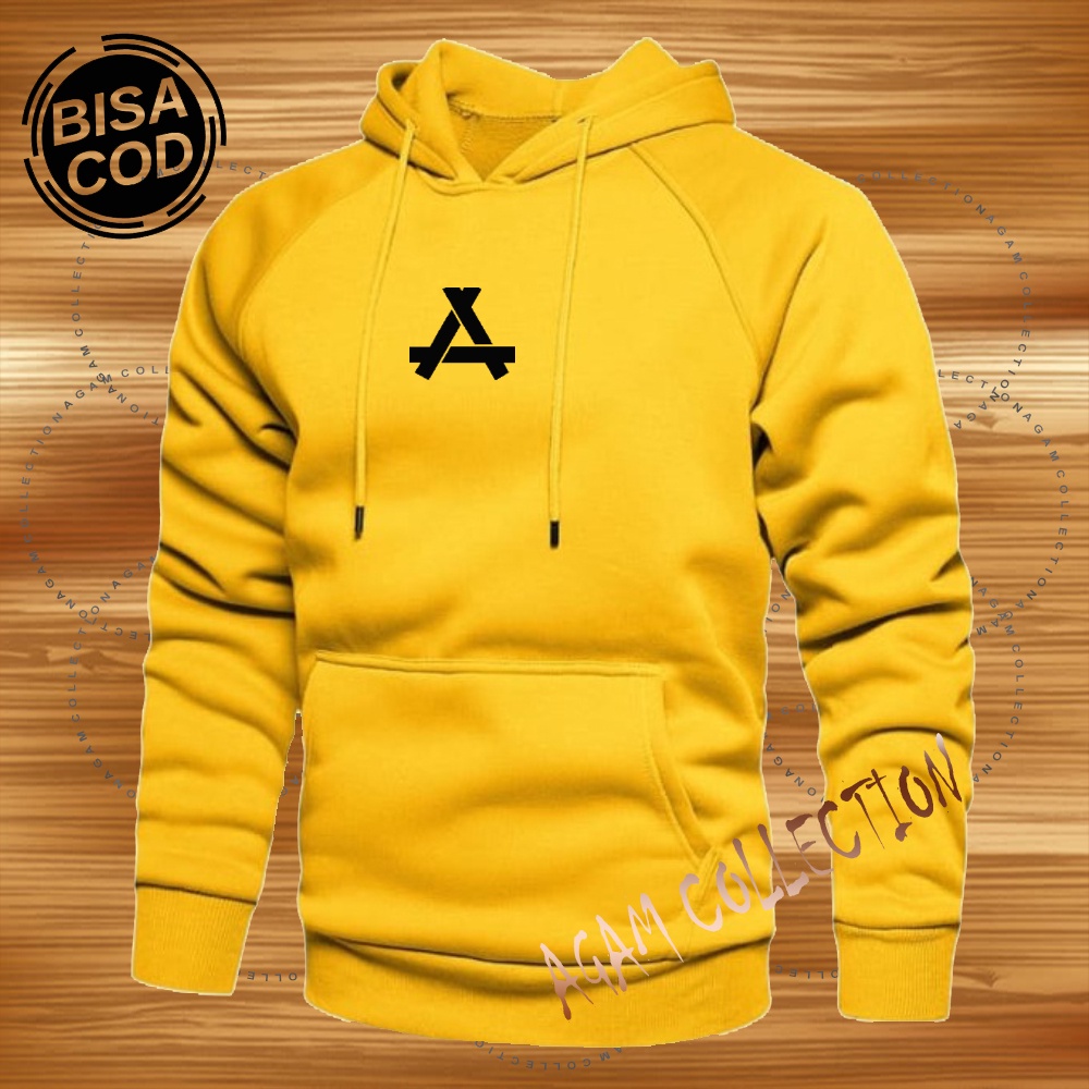 Agam collection Sweater Hoodie Distro App Premium Text Hitam Atasan Pria Wanita Big Size