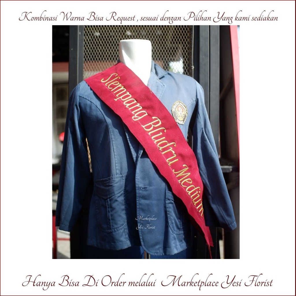 (1HARI JADI)Selempang Wisuda Bordir Kain Beludru Murah || Selempang wisuda || Selempang wisuda bludr