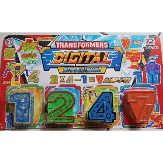 Mainan edukasi robot angka 1 pack isi  4 pcs