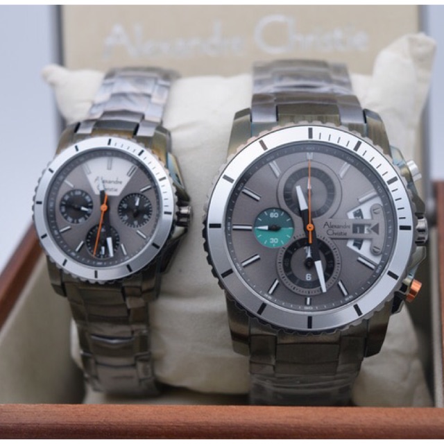 Jam Tangan Couple Alexandre Christie AC 6455 Grey Green.Original Garansi Resmi 1 Tahun
