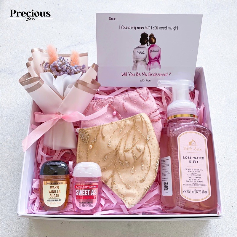 

BRIDESMAID BOX PACKAGE | PREMIUM HAMPERS | WHITE DAY VALENTINE | KADO ULTAH | GIRLY GIFT | SET HADIAH PINK | KADO PENDAMPING PENGANTIN WANITA BAGUS