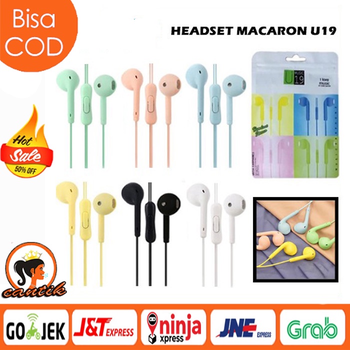 Handsfree U19 Macaron / Earphone Macaroon Matte Colow Hifi Extra Bass