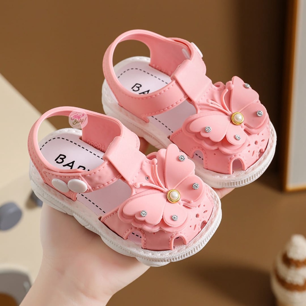 littleaaroon.store BUTIE ROSE 2588+5 Sandal Anak Perempuan Bahan Karet Model Lucu 1-4 Tahun Import