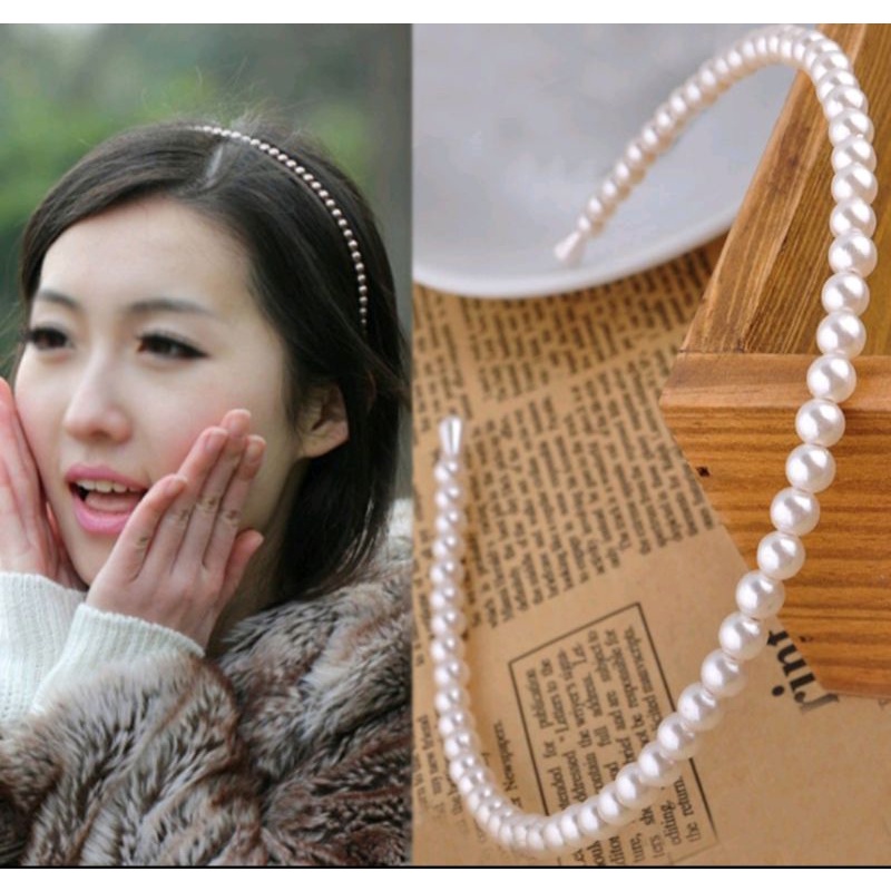 Bando Mutiara Korea - Aksesoris Rambut - Bando Kekinian