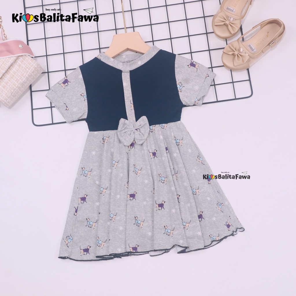 Dress ABC uk 1-2 Tahun / Dres Anak Perempuan Murah Baju Batik Adem Grosir Lengan Bahan Kaos