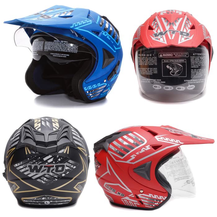 [Helm Dewasa] WTO Helmet Pro-Sight Cross - Warna Doff - Hitam Doff