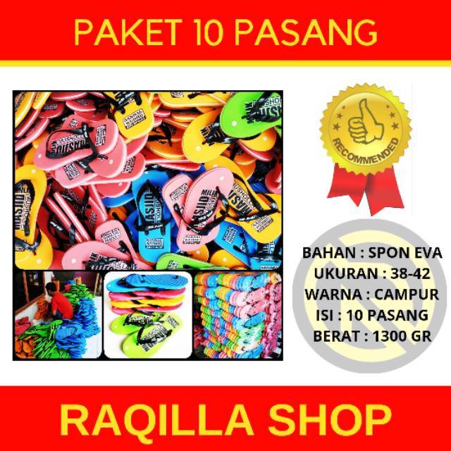 Paket 10 Pasang SANDAL WUDHU MESJID SANDAL WAKAF MESJID MUSHOLA I Raqilla Shop