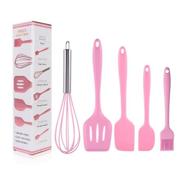 Set 5 in 1 Kitchen Tool Teflon / Peralatan Masak Serbaguna Spatula - missbejo