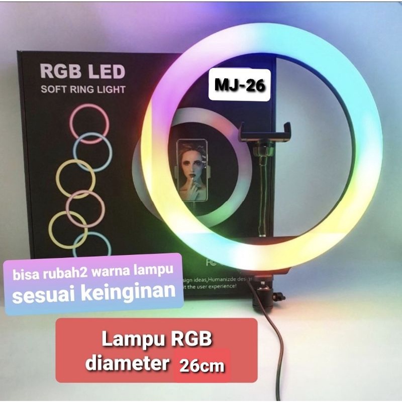 Lampu selfie Ring Light RGB LED MJ26 diameter 26cm ring fill light