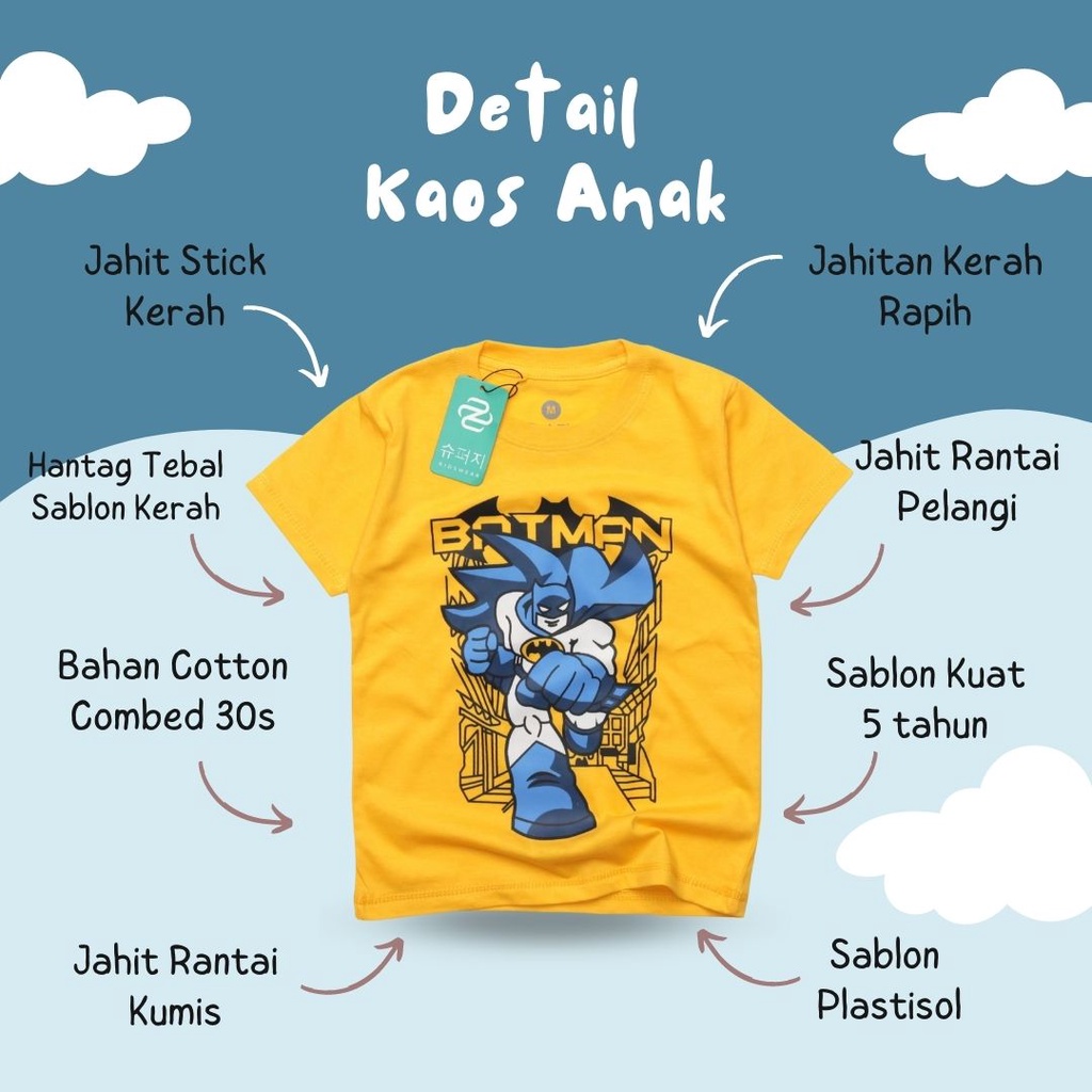 Baju Anak Laki Laki Kaos Anak Laki-Laki Cowok Grosir Ecer Bandung 3 Mikey Denim threepoint airlane RGKIDS