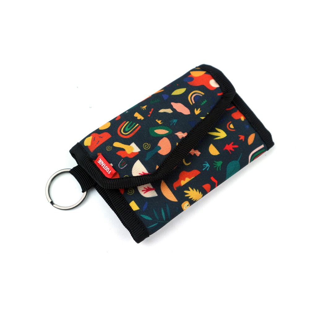 Footage Dompet Gantung Leher Unisex Soka Motif Black Kayana