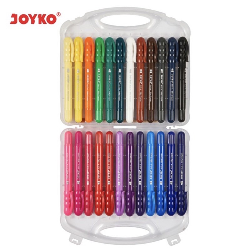 JOYKO SILKY CRAYON - KRAYON HALUS - CAT AIR / WATER COLOURS / SLC A 12 / 24 WARNA / COLORS FREE BRUSH