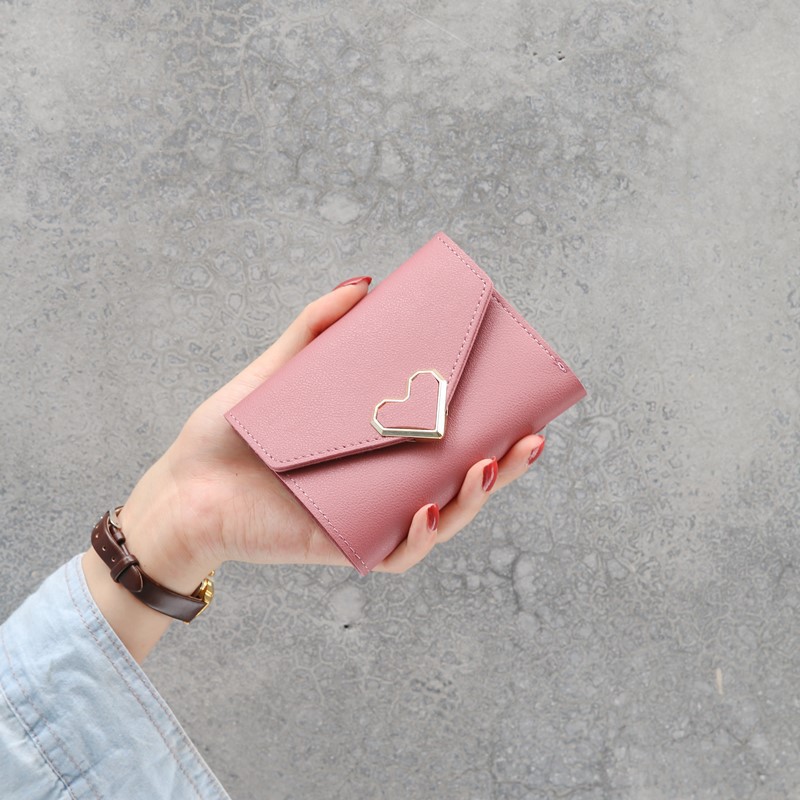 (1kg 17pcs) Lomenia Dompet Korea Lipat Kecil Hati Love Fashion Cewek LOD023-5