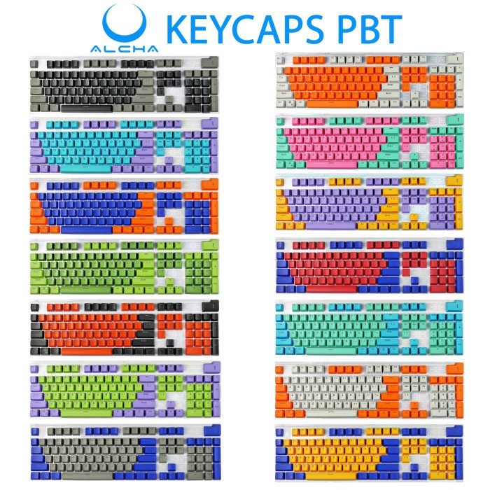 ALCHA KEYCAPS PBT DOUBLE SHOT CUSTOM MIX 2 WARNA MECHANICAL KEYBOARD - RANDOM