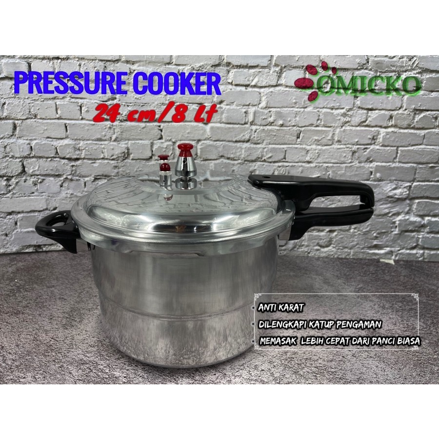 PANCI PRESTO OMICKO 24 CM/ 8 LITER PRESSURE COOKER PANCI PELUNAK TULANG BANDENG