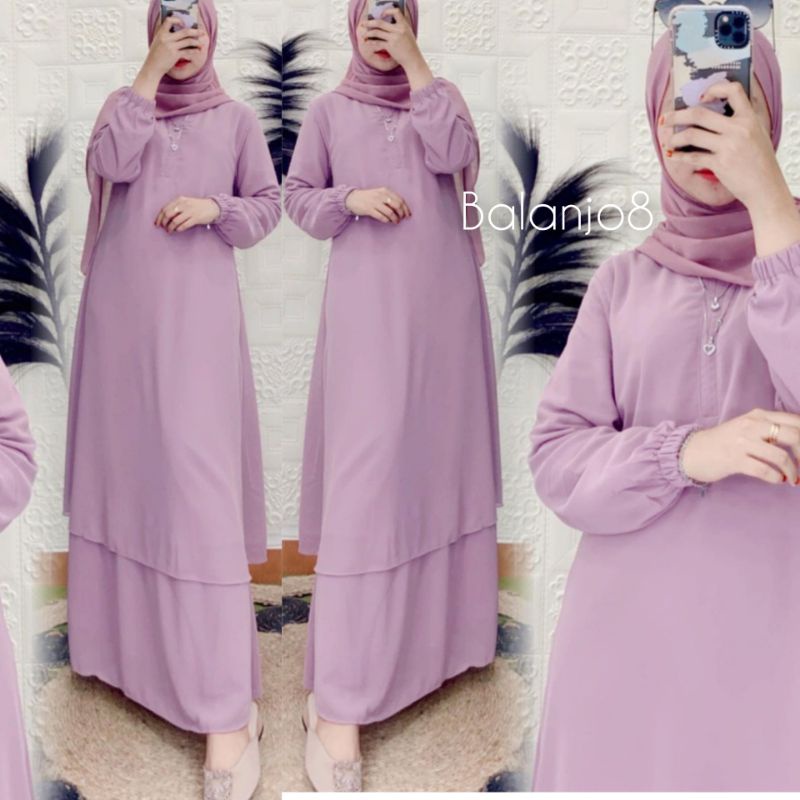 ORI Gamis Malaysia Polos Ceruty Babydoll Gamis Remaja Terbaru 2022 Dress Kondangan Homey Dress Pesta