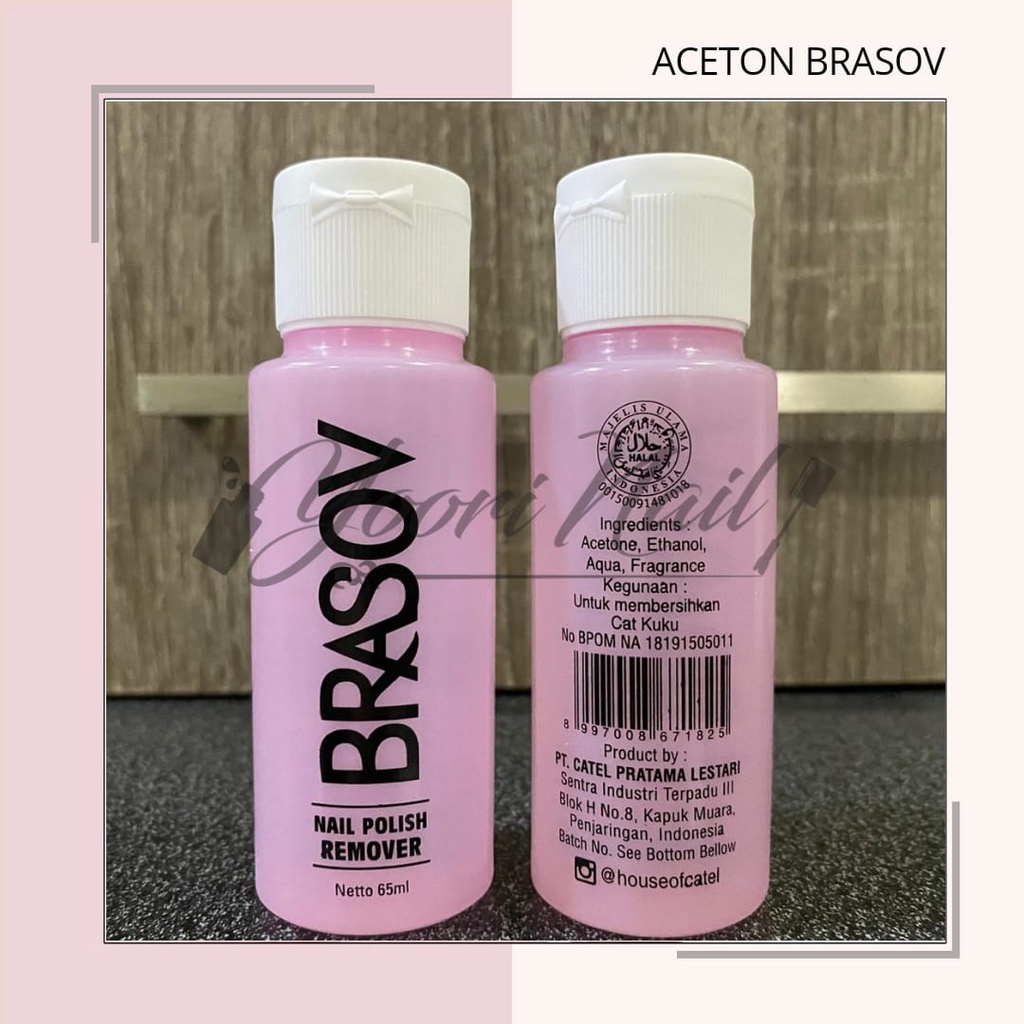 Aseton Brasov pembersih kutek original BPOM halal cat kuku 65ml nail polish remover kutek ada bpom