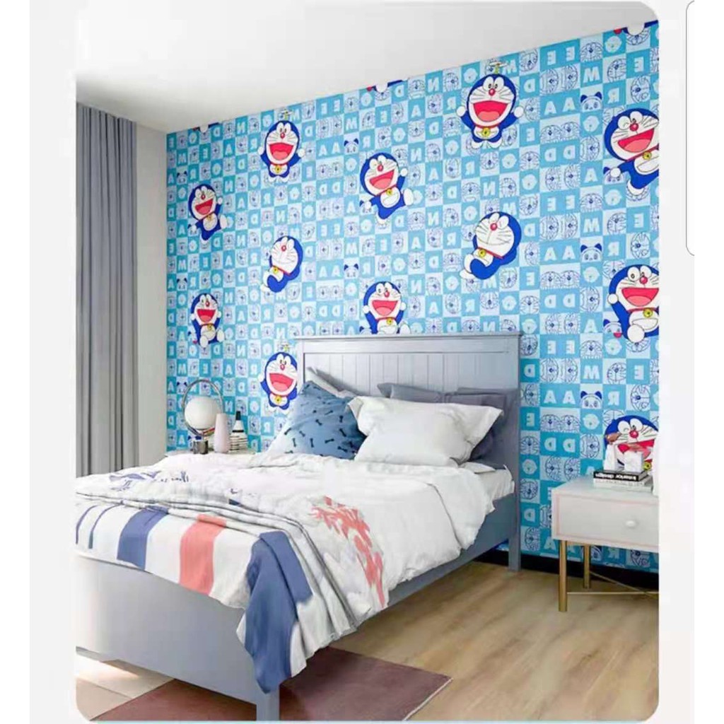 WALLPAPER STICKER DNDING MOTIF DORAEMON 45CM X 10M