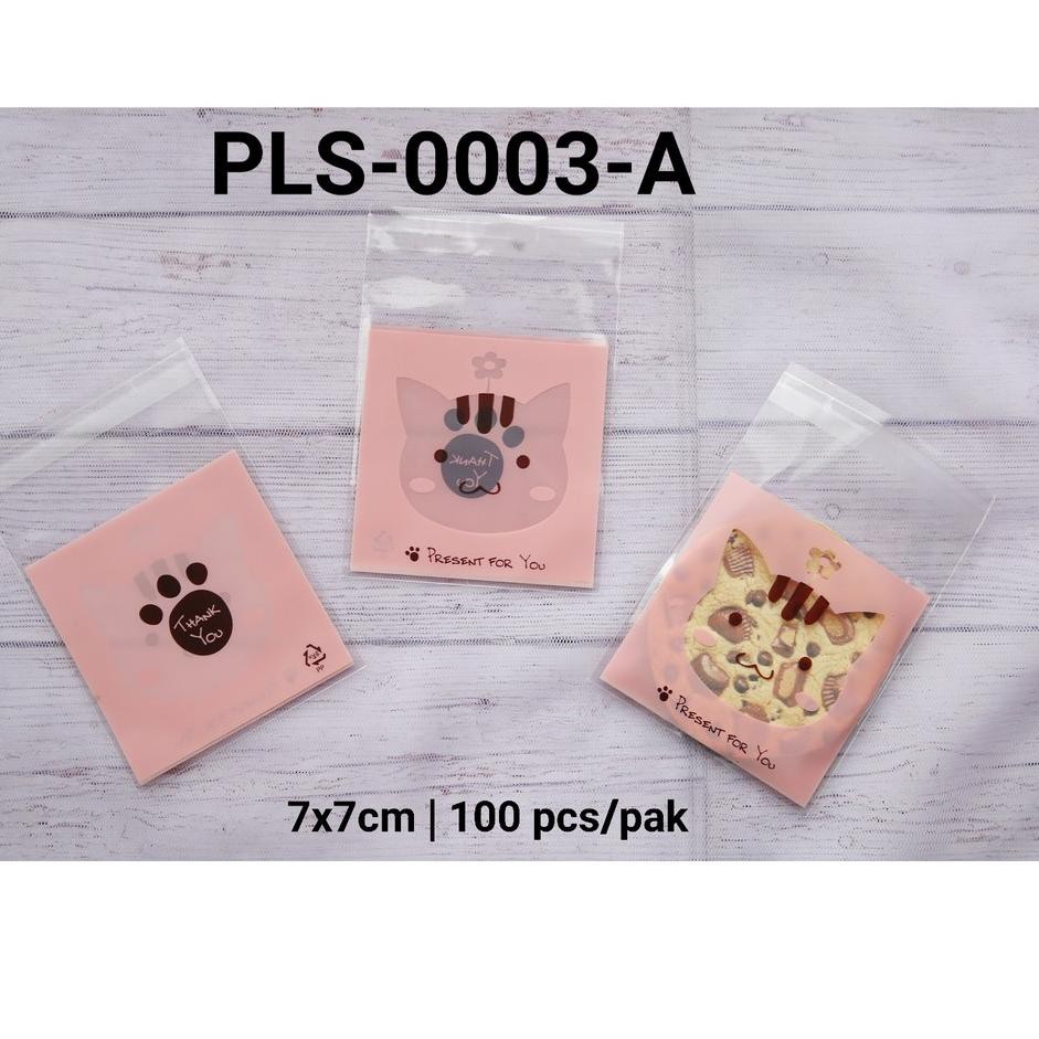 

REAL PICT! PROMO PLS-0003-A Packaging plastik cookies K motif kucing blewah orange