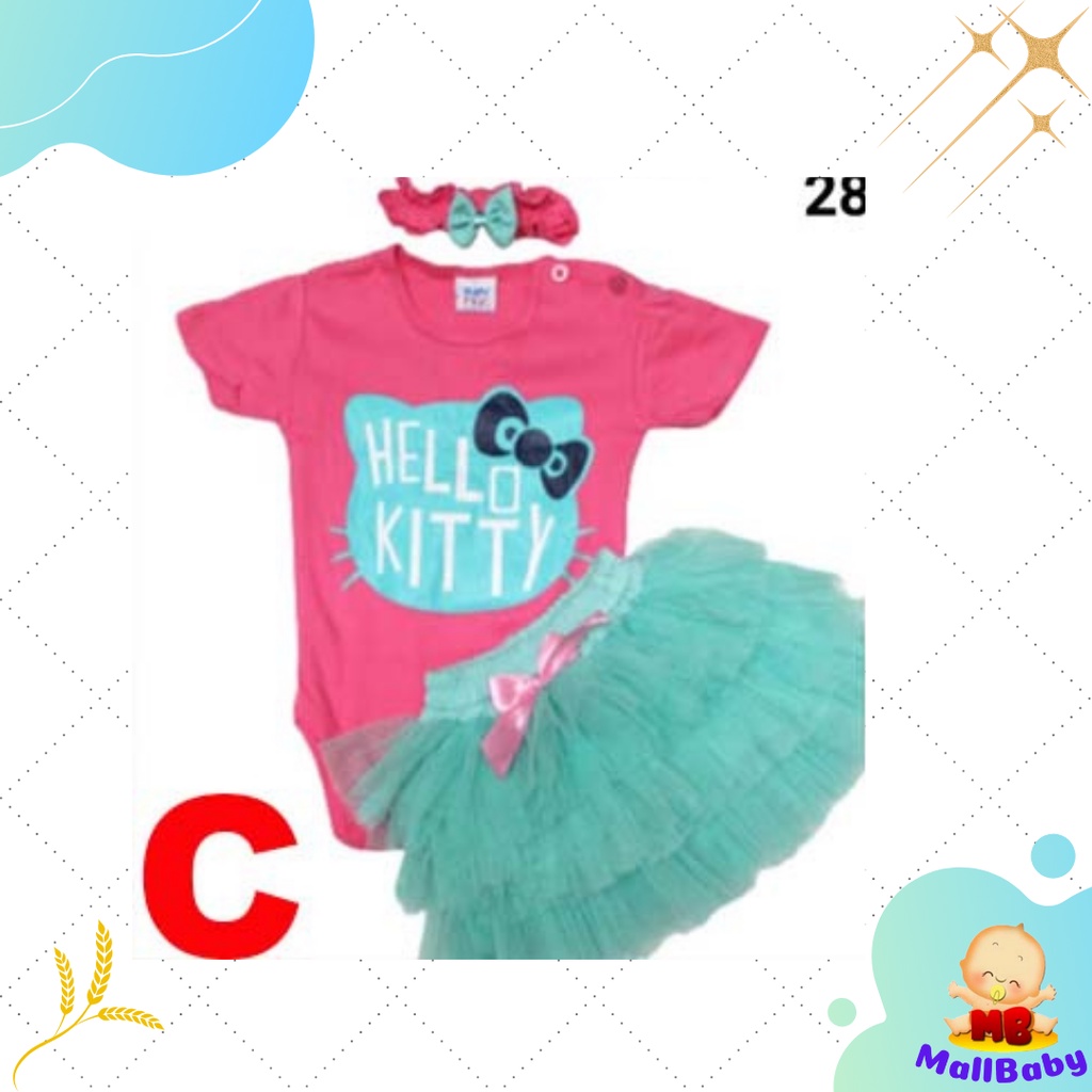 BAJU BAYI PEREMPUAN 0 6 12 Bulan Setelan JUMPER Bayi Perempuan ROK LUCU Hello Kitty