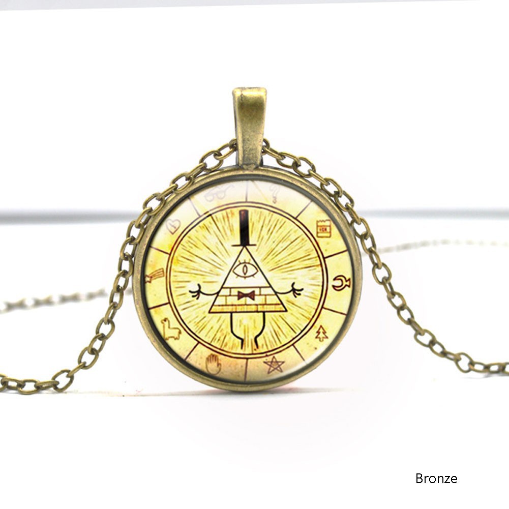 Necklace Steampunk Drama Gravity Falls BILL CIPHER WHEEL Time Gems Pendant Bronz