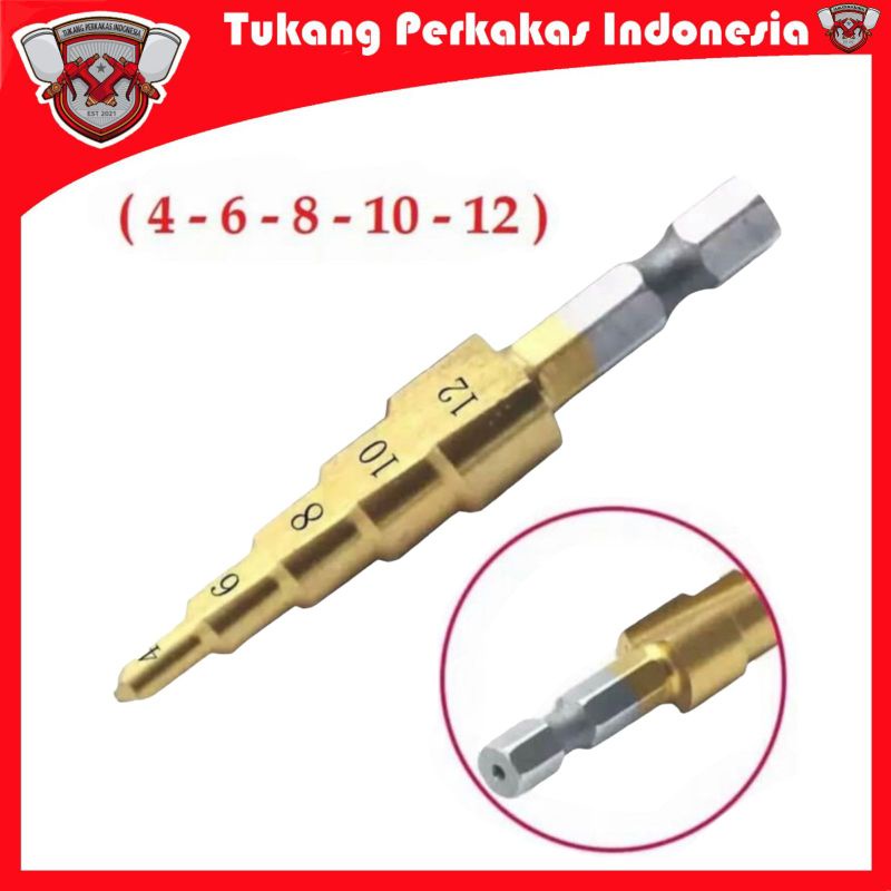 MATA BOR PAGODA 4-12MM HSS TITANIUM CONE DRIIL TANGGA PAYUNG 5STEP