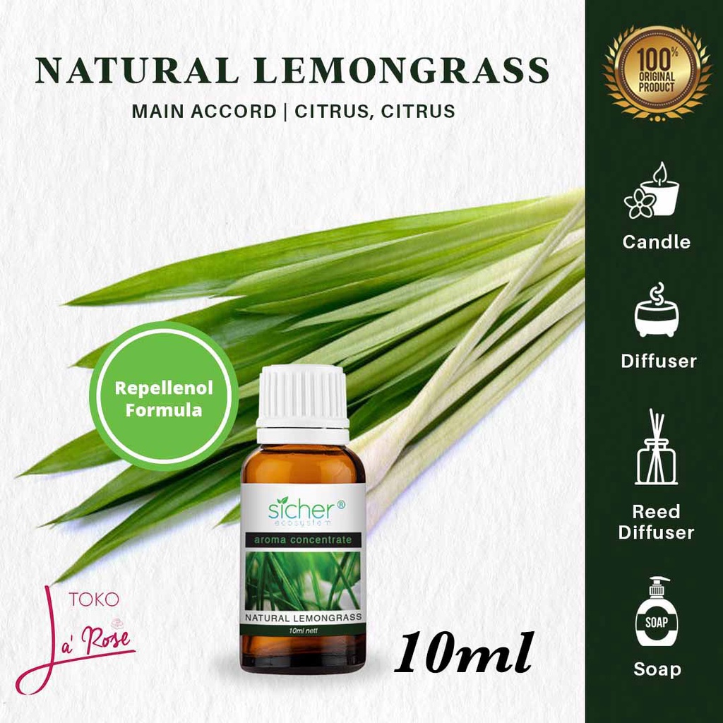 Aromaterapi Diffuser Lemongrass Essential Oil Sereh Aromatherapy Humidifier Natural 10ml