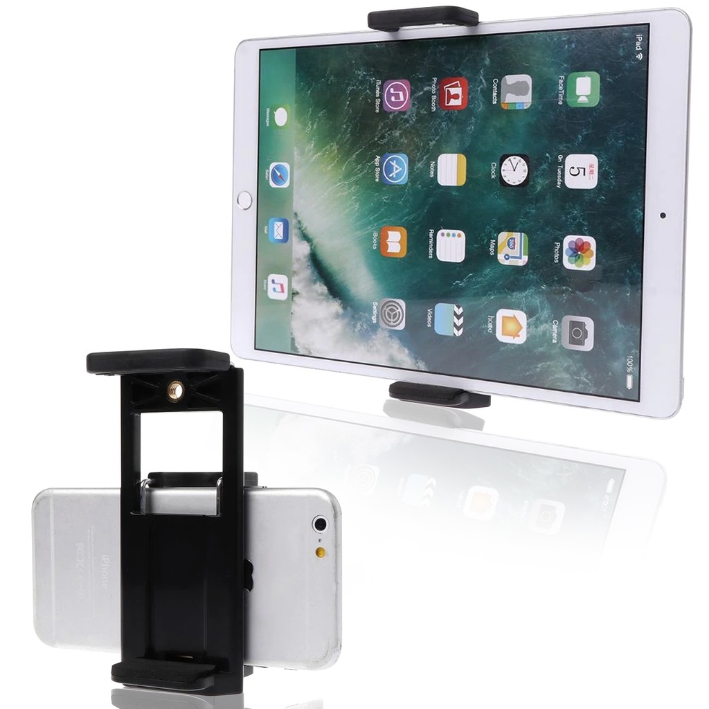 Stand Holder HP &amp; Tablet Plastik Dua Sisi Phone Clip Dual Side Tripod