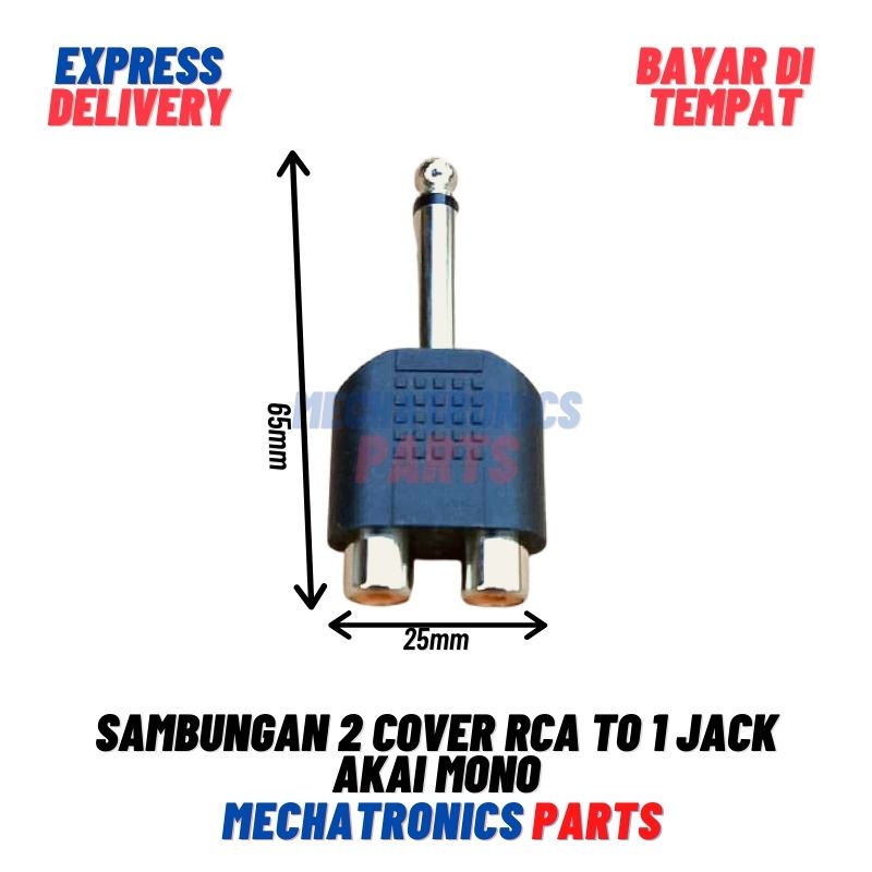 [SOC-9063] SAMBUNGAN 2 COVER RCA TO 1 JACK AKAI MONO