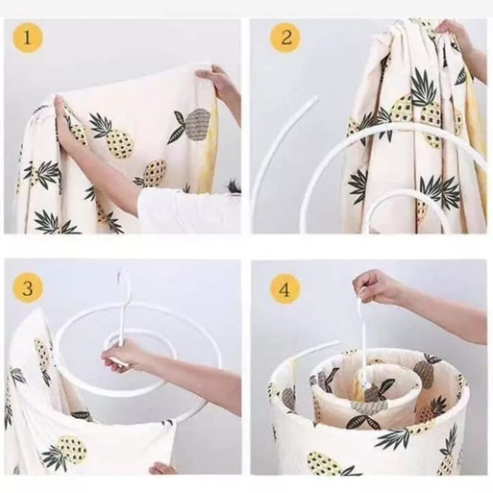 IKILOSHOP 100 Hanger Spiral Gantungan Jemuran Sprei Handuk Selimut Multifungsi