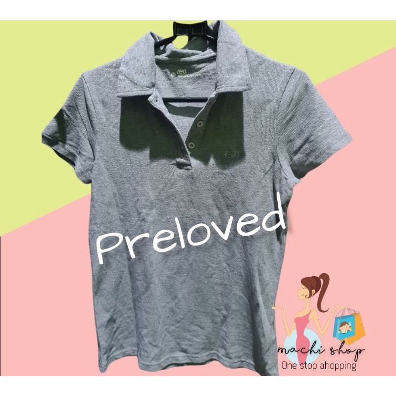 Kaos berkerah wanita dewasa skechers size M preloved