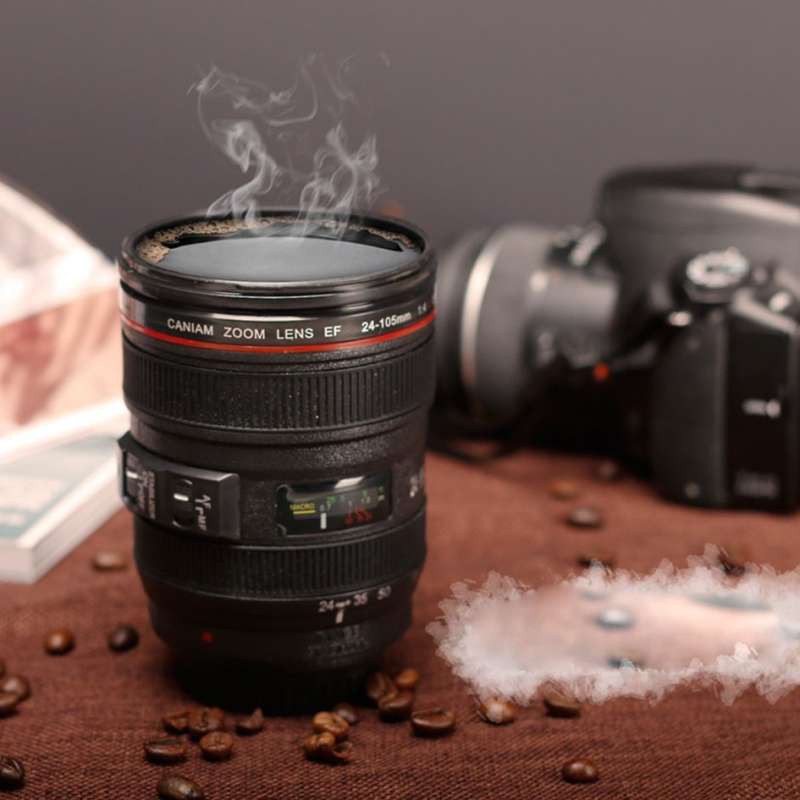 Gelas Mug Replika Lensa Kamera Ef 24-105Mm Tutup Fish Eye - hitam / mug kopi / mug unik