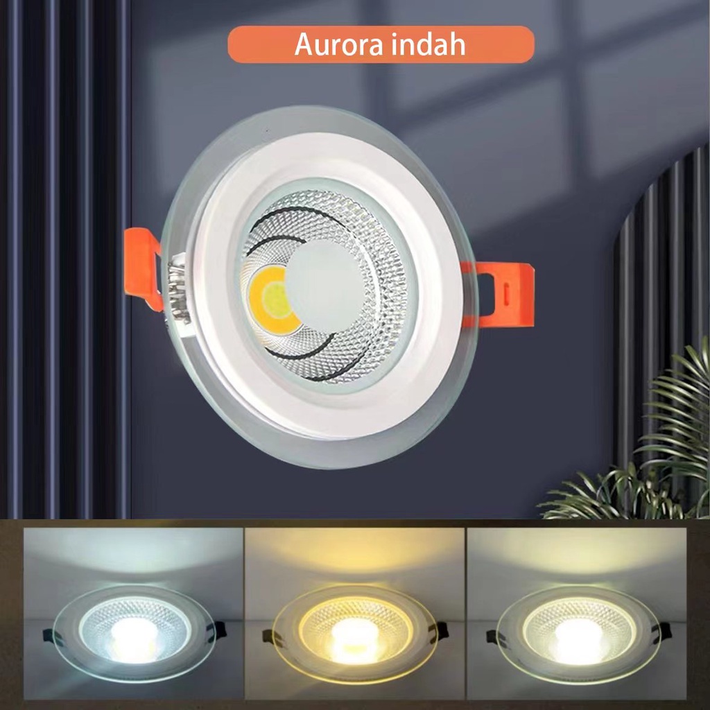 LAMPU DOWNLIGHT LED COB 3WARNA 9W+9W/12W+12W/15W+15WATT/  PUTIH KUNING WARMWHITE /PANEL LED/LAMPU PLAFON