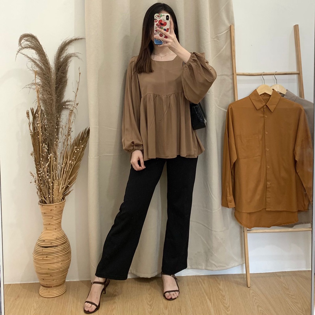 Niki Peplum Top - PLENARIO ID | Blouse Wanita - Atasan Wanita - busui friendly - COD-2