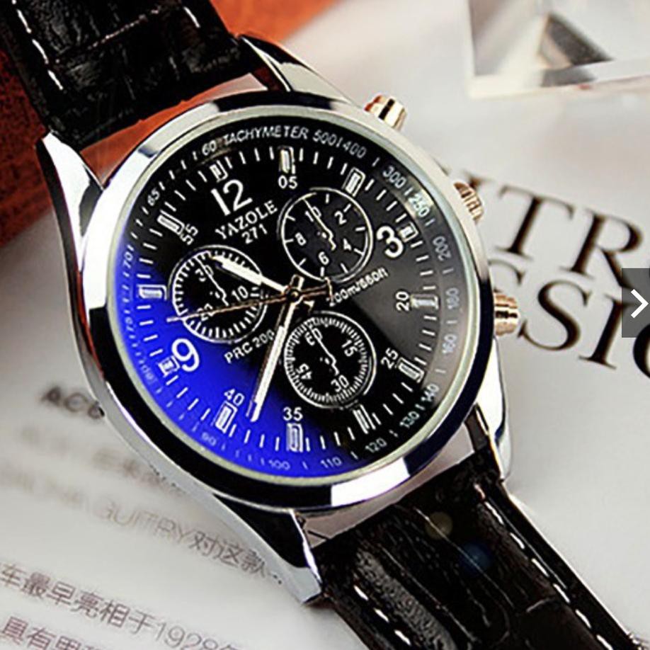 *Segera Dapatkan* ★ Cayman ★ Yazole 271 Jam Tangan Pria Casual Quartz Analog Fashion Men Leather Wri