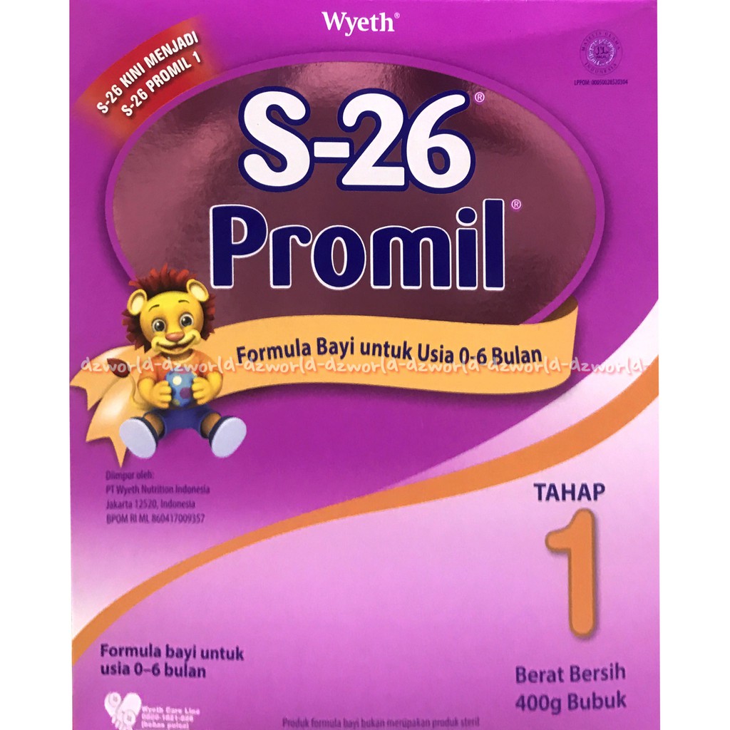 S-26 Promil Tahap 1 400gr Susu Formula Untuk Bayi 0-6bulan S26 Rasa Vanila Vanilla S 26