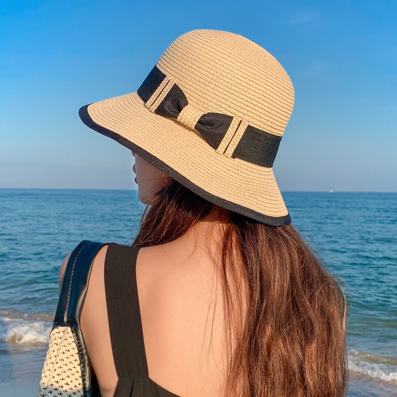 Topi Pantai Bahan Jerami Untuk Wanita